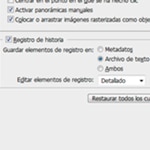 Podemos guardar un registro detallado de la Historia de Photoshop